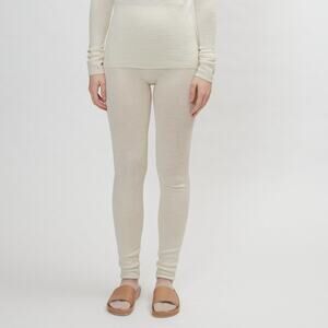 Lauren Manoogian Rib Leggings Tights Sz 1 Small Ivory BB Alpaca Merino Wool Silk